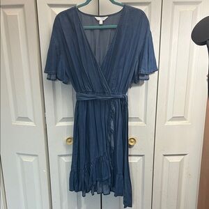 LC Lauren Conrad Denim Blue Midi Dress